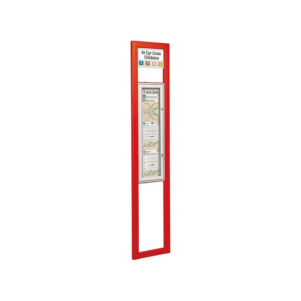 Totem arrêt de bus Milan RAL3020 - Totem double face - PROCITY - 529445.3020