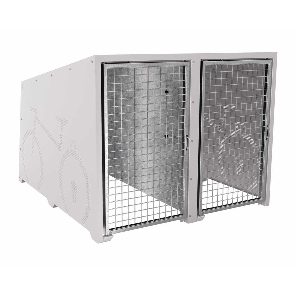 Box à vélos Berlin RAL7044 - Module initial 2 places - Portes en galva - PROCITY - 529450.7044