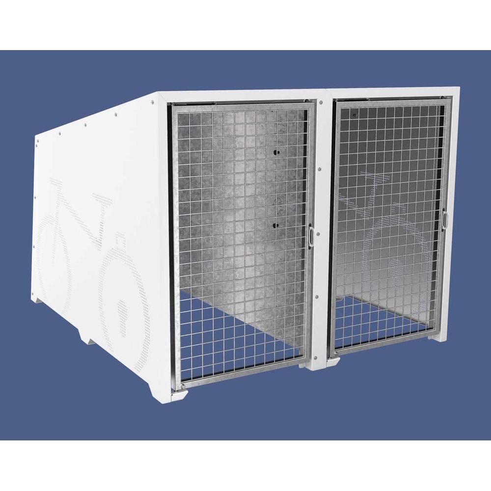 Box à vélos Berlin RAL9010 - Module initial 2 places - Portes en galva - PROCITY - 529450.9010