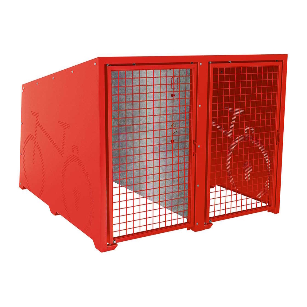 Box à vélos Berlin RAL3020 - Module initial 2 places - Portes peintes - PROCITY - 529451.3020