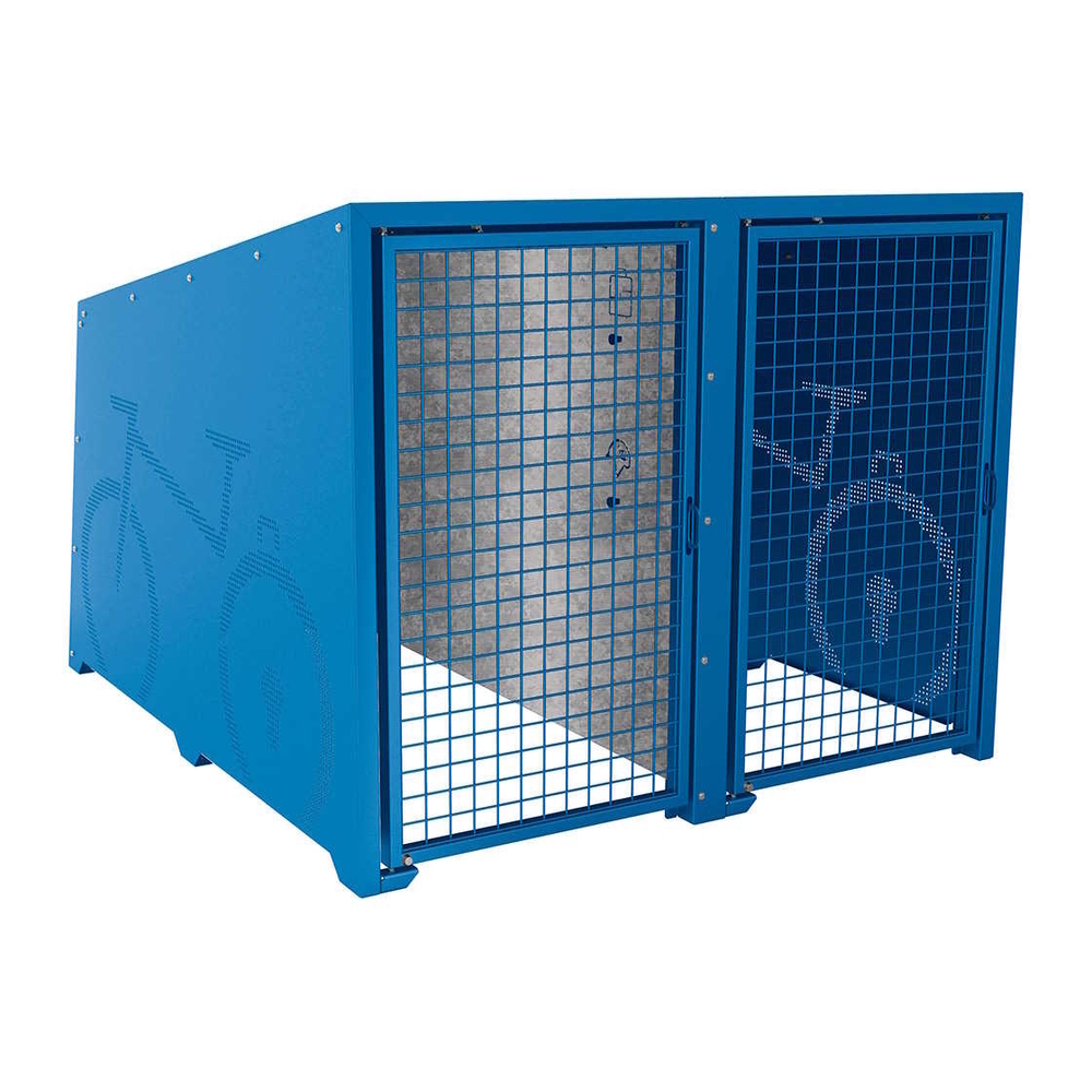 Box à vélos Berlin RAL5010 - Module initial 2 places - Portes peintes - PROCITY - 529451.5010