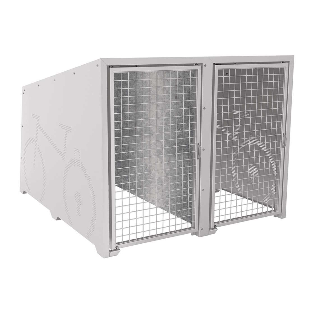 Box à vélos Berlin RAL7044 - Module initial 2 places - Portes peintes - PROCITY - 529451.7044
