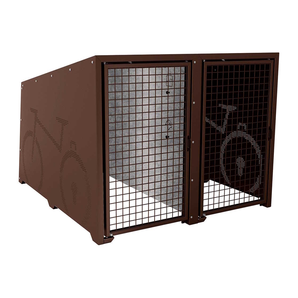Box à vélos Berlin RAL8017 - Module initial 2 places - Portes peintes - PROCITY - 529451.8017