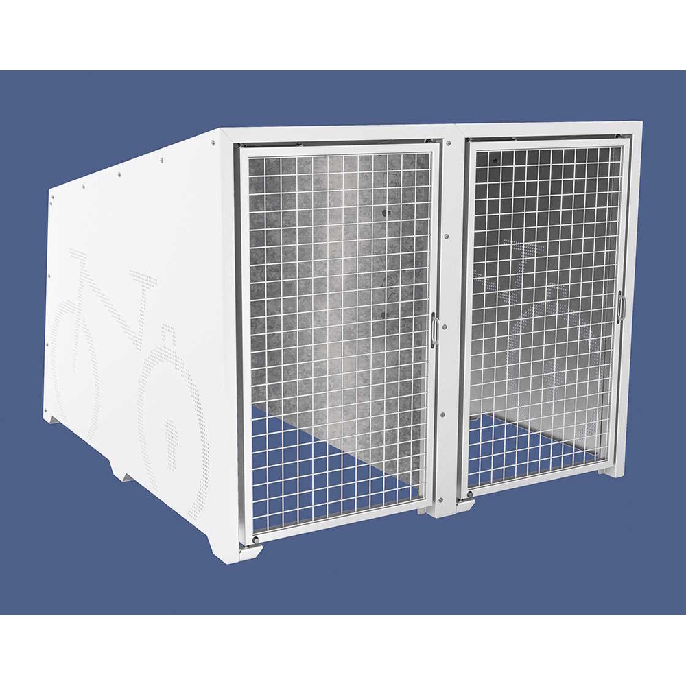 Box à vélos Berlin RAL9010 - Module initial 2 places - Portes peintes - PROCITY - 529451.9010