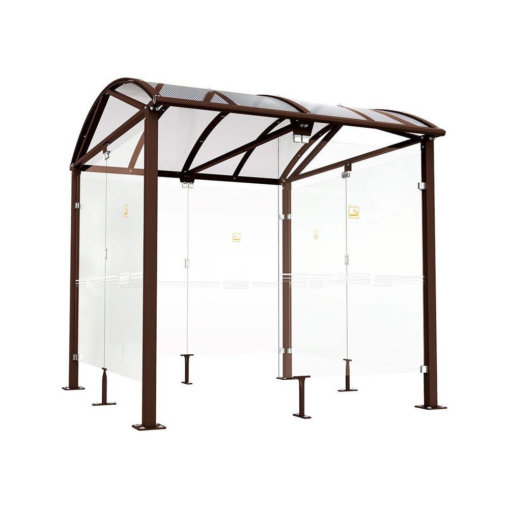 Abri fumeurs Voûte L RAL8017 - 2500 mm - PROCITY - 529520.8017