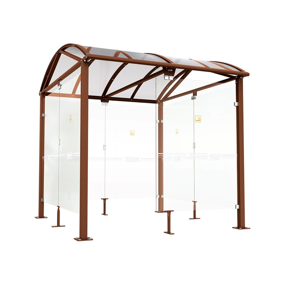 Abri fumeurs Voûte L Aspect Corten - 2500 mm - PROCITY - 529520.S025