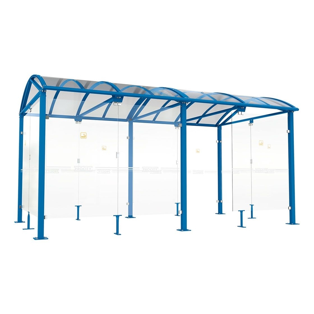 Abri fumeurs Voûte L RAL5010 - 5000 mm - PROCITY - 529521.5010