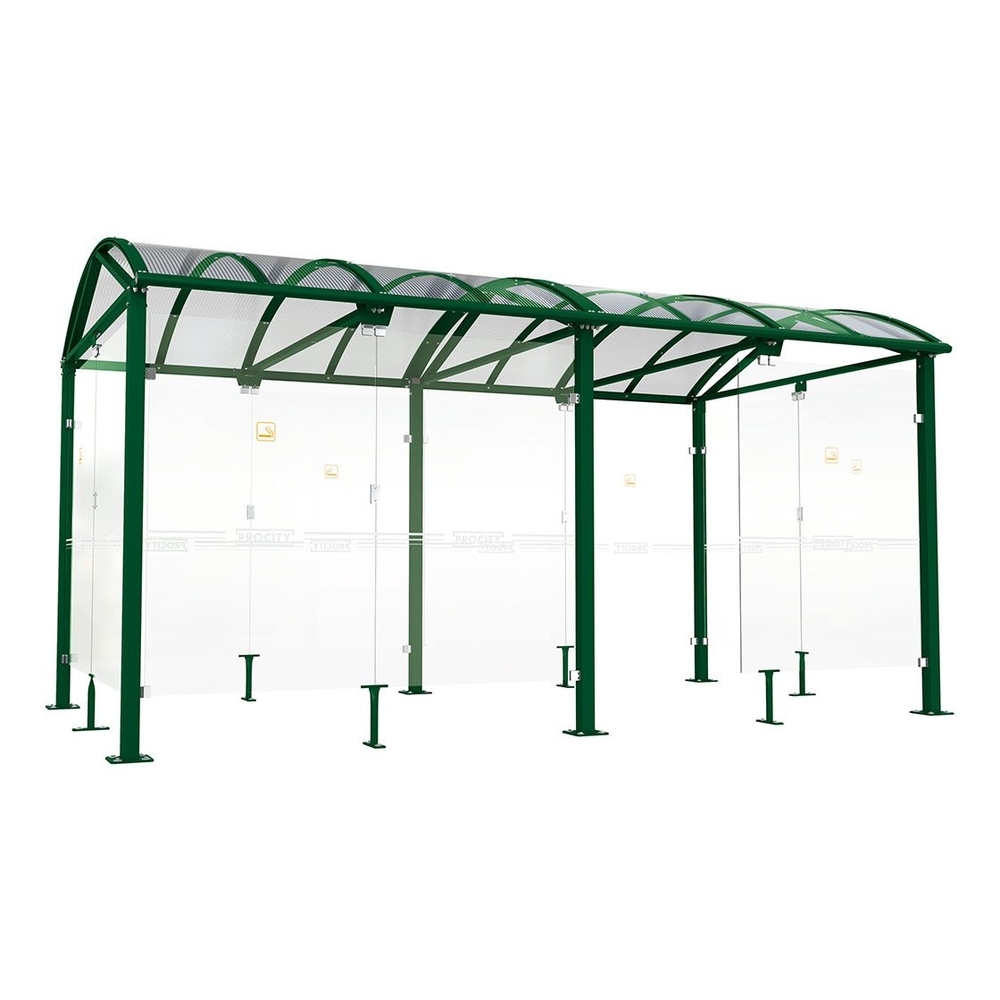 Abri fumeurs Voûte L RAL6005 - 5000 mm - PROCITY - 529521.6005