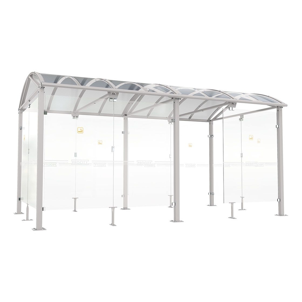 Abri fumeurs Voûte L RAL7044 - 5000 mm - PROCITY - 529521.7044