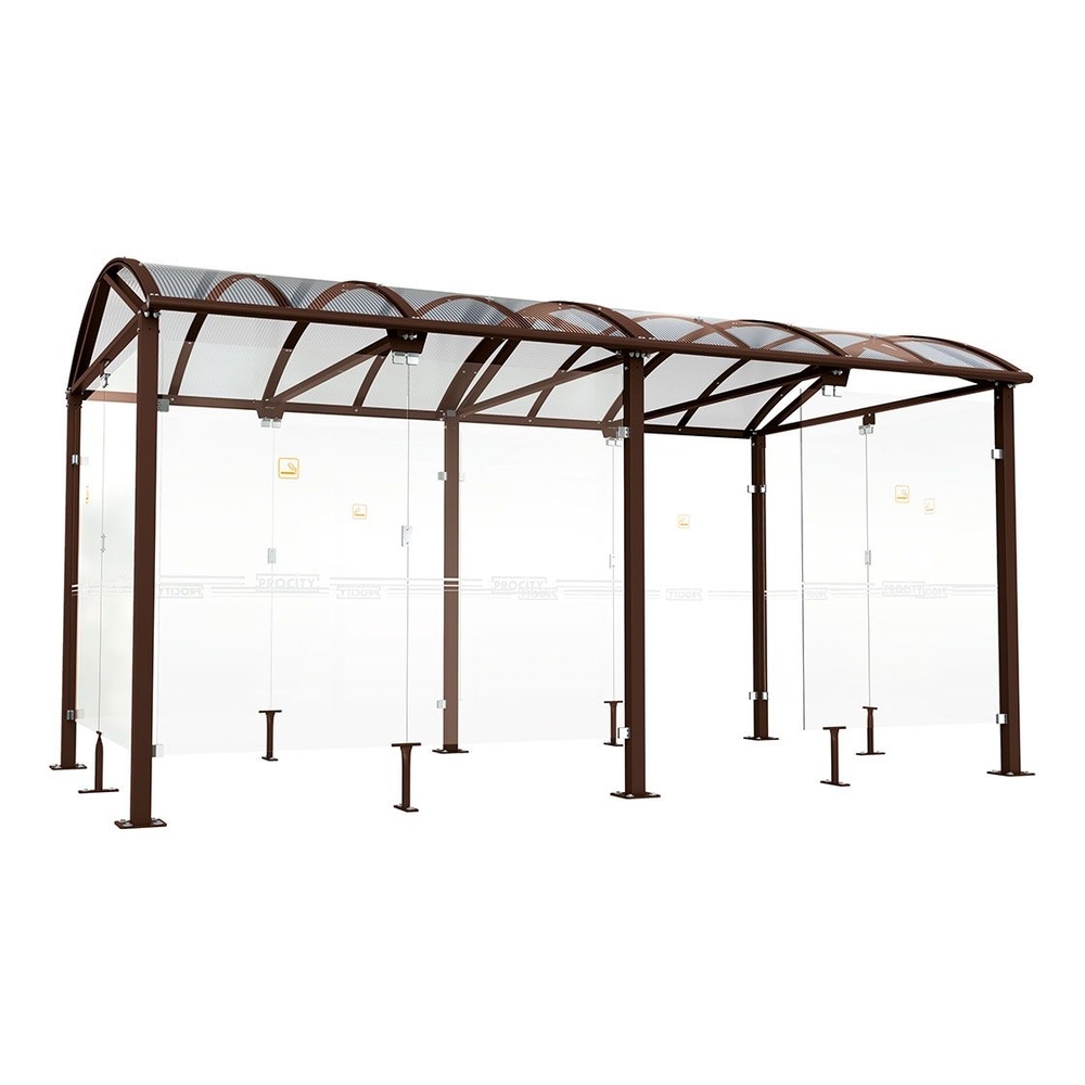 Abri fumeurs Voûte L RAL8017 - 5000 mm - PROCITY - 529521.8017