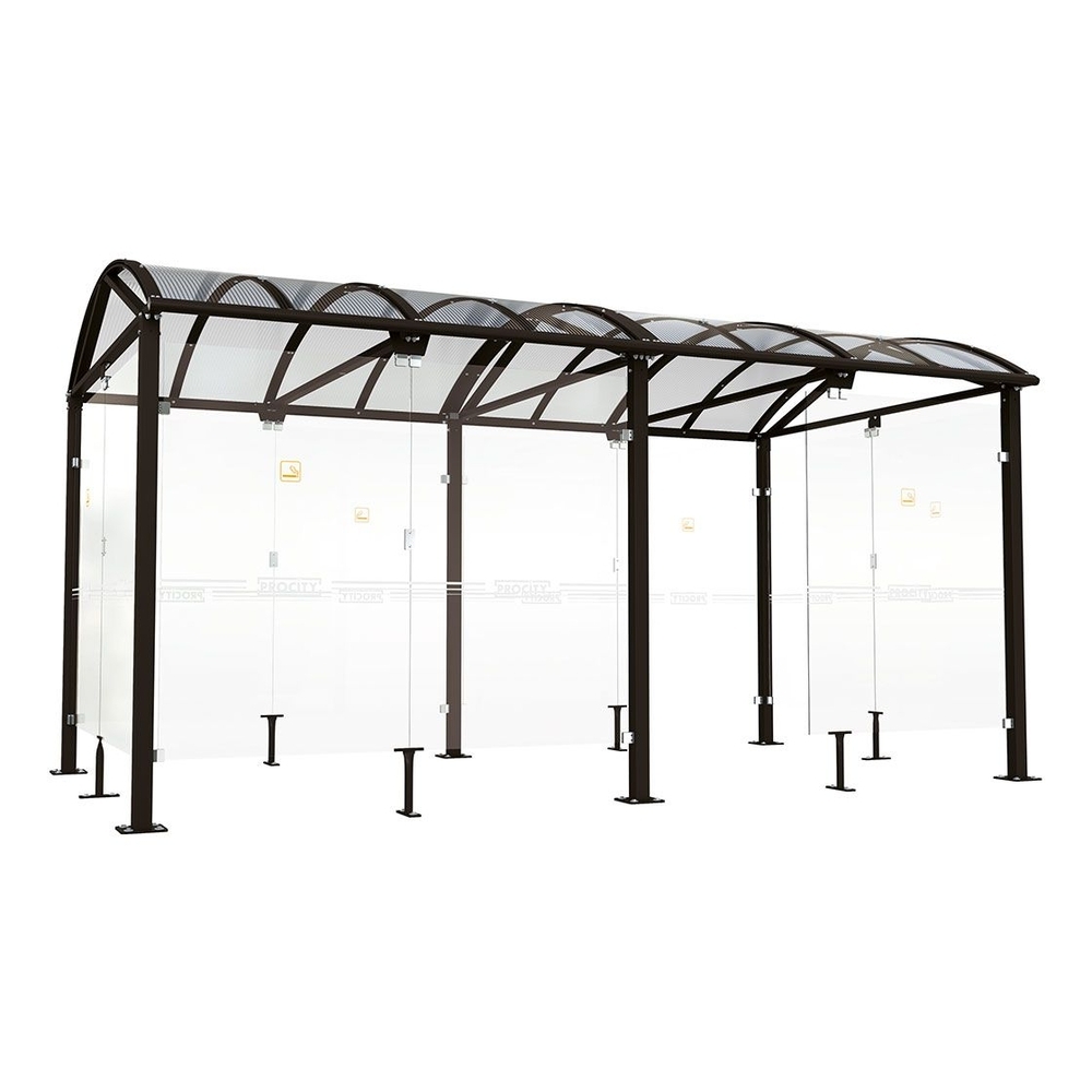 Abri fumeurs Voûte L RAL9005 - 5000 mm - PROCITY - 529521.9005