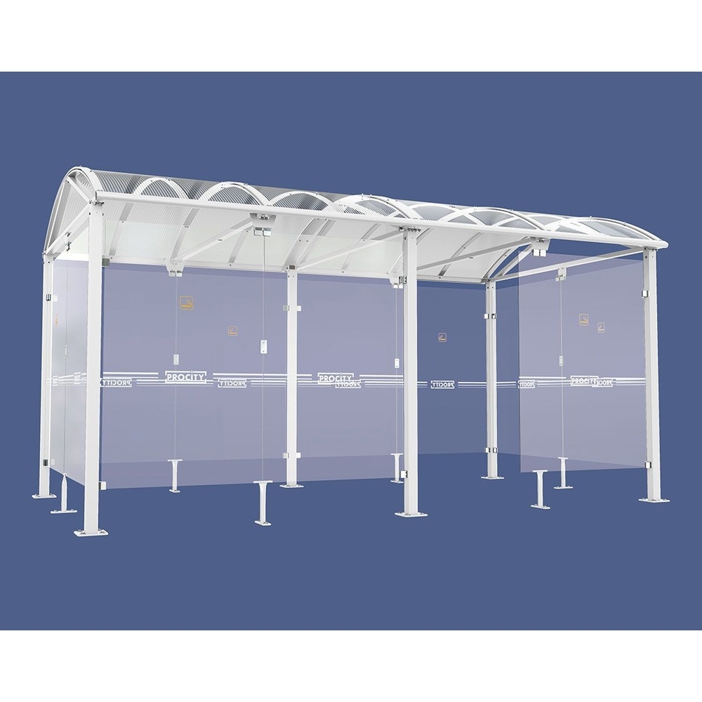 Abri fumeurs Voûte L RAL9010 - 5000 mm - PROCITY - 529521.9010