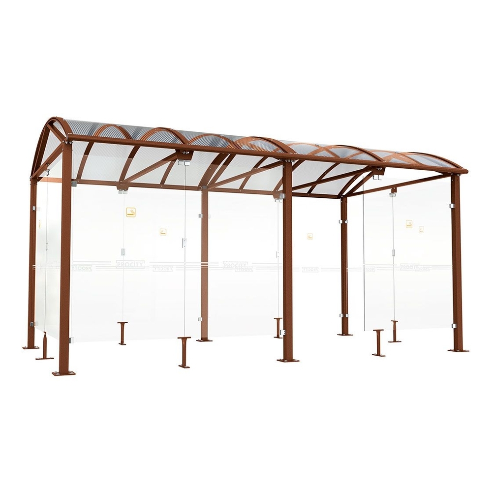 Abri fumeurs Voûte L Aspect Corten - 5000 mm - PROCITY - 529521.S025