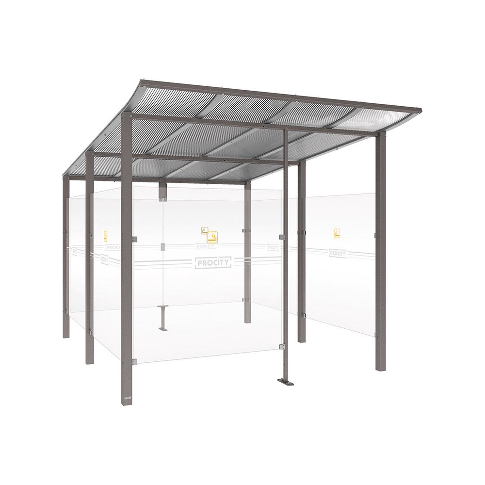 Abri fumeurs Modulo Gris PROCITY - 529574.GPRO