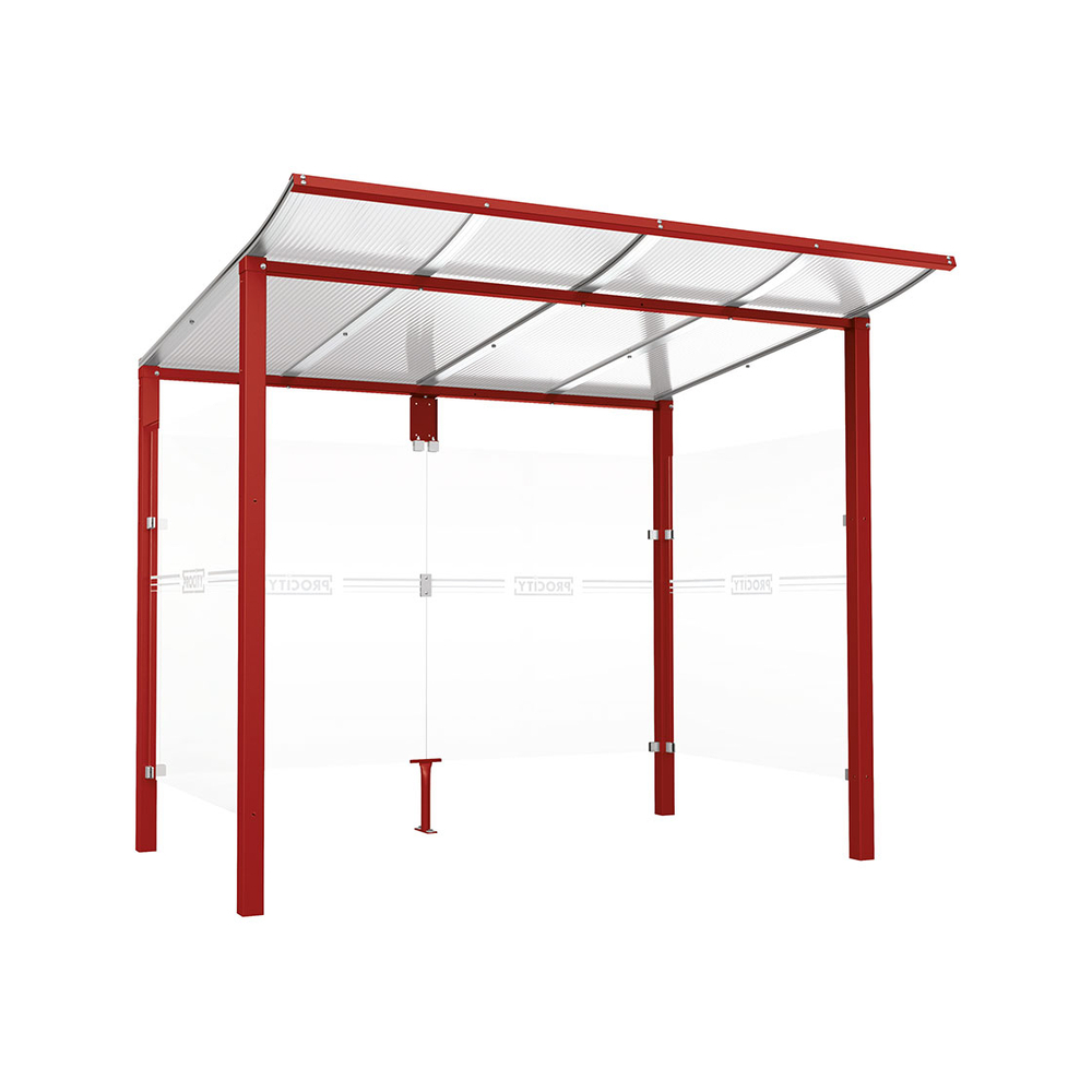 Station bus Modulo RAL3004 - 2500 mm - Deux bardages latéraux - Scellement direct - PROCITY - 529670.3004