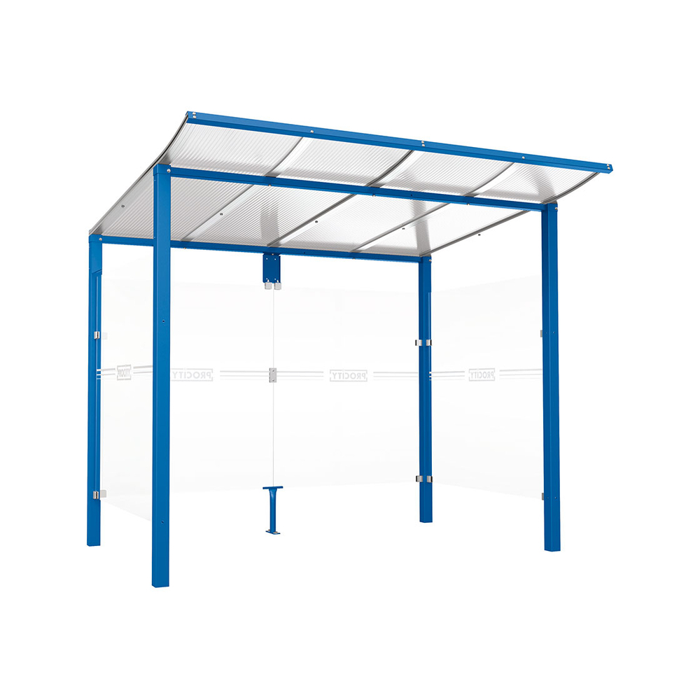 Station bus Modulo RAL5010 - 2500 mm - Deux bardages latéraux - Scellement direct - PROCITY - 529670.5010