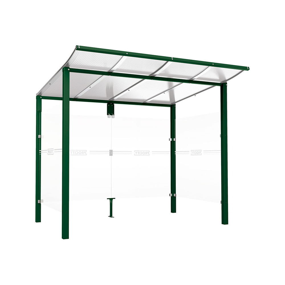 Station bus Modulo RAL6005 - 2500 mm - Deux bardages latéraux - Scellement direct - PROCITY - 529670.6005