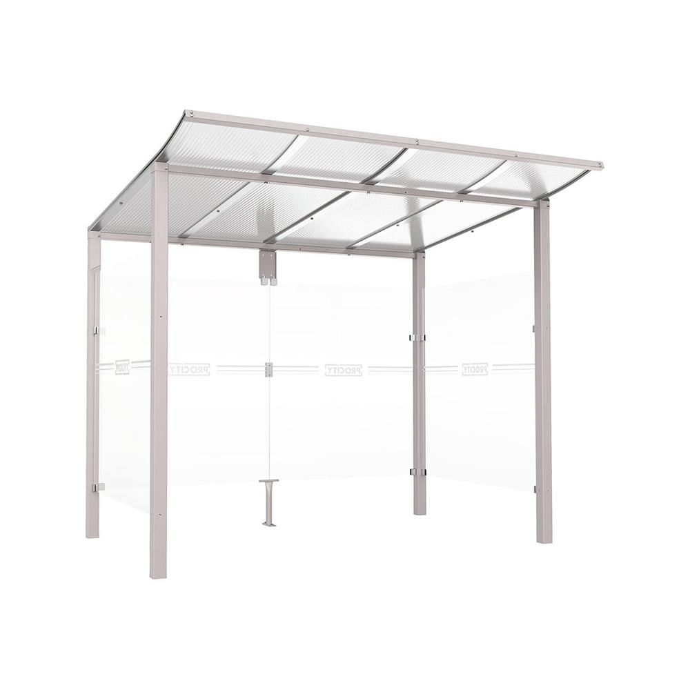 Station bus Modulo RAL7044 - 2500 mm - Deux bardages latéraux - Scellement direct - PROCITY - 529670.7044