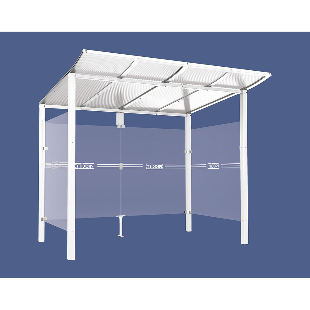 Station bus Modulo RAL9010 - 2500 mm - Deux bardages latéraux - Scellement direct - PROCITY - 529670.9010