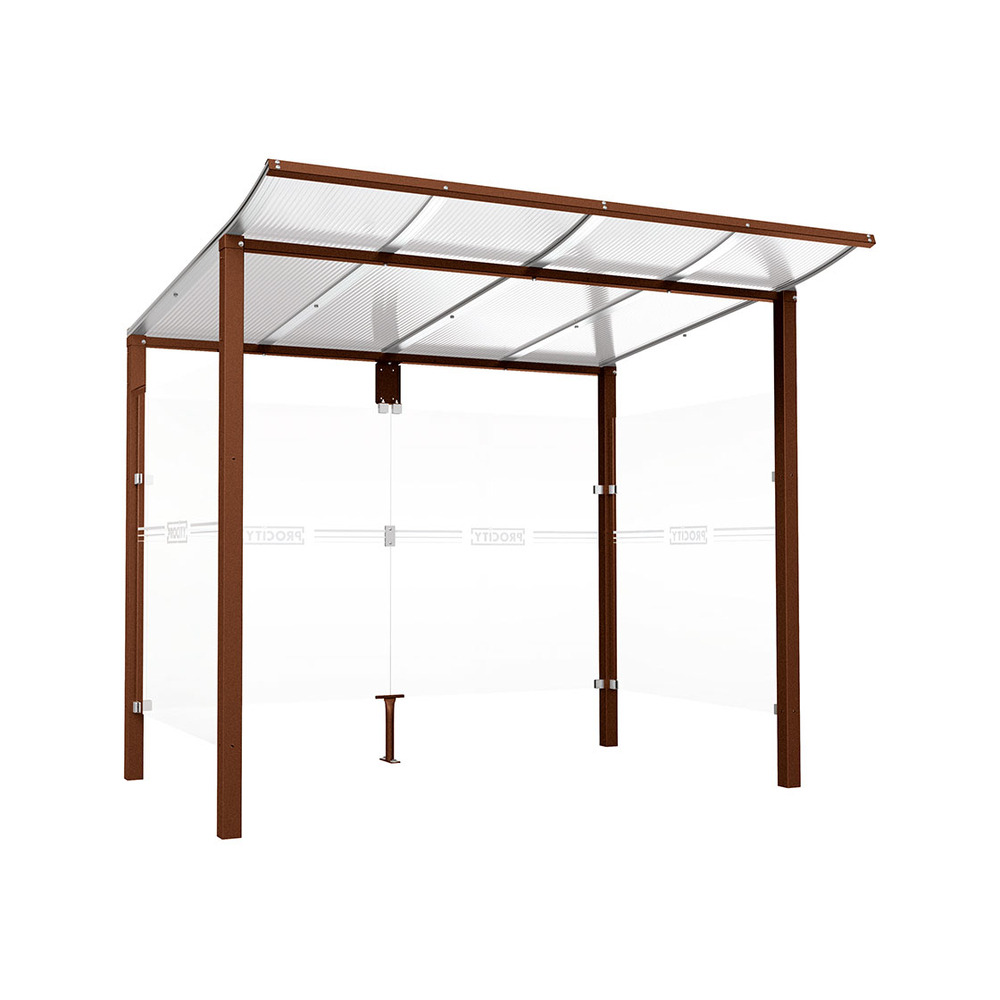 Station bus Modulo Aspect Corten - 2500 mm - Deux bardages latéraux - Scellement direct - PROCITY - 529670.S025
