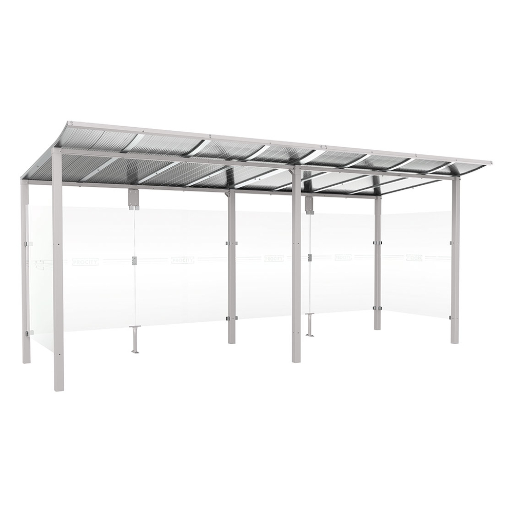 Station bus Modulo RAL7044 - 5000 mm - Deux bardages latéraux - Scellement direct - PROCITY - 529671.7044