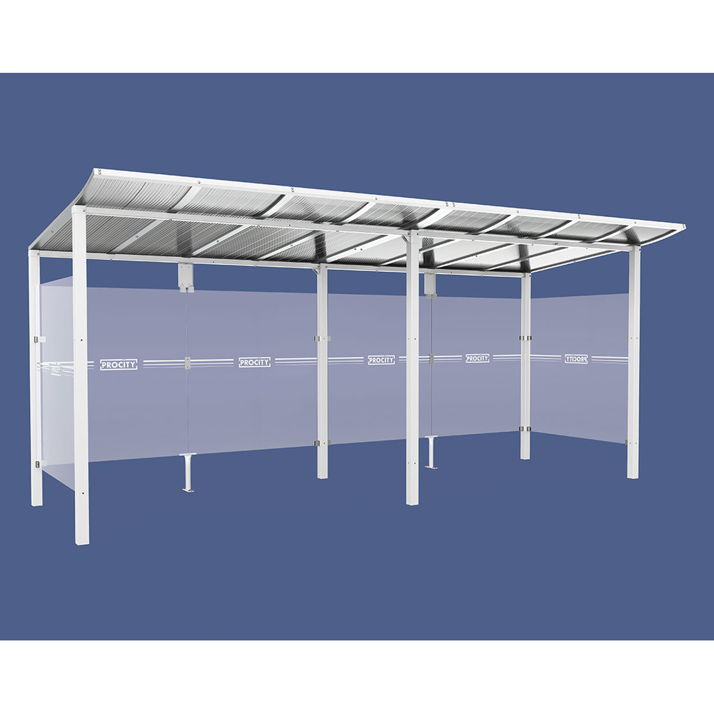 Station bus Modulo RAL9010 - 5000 mm - Deux bardages latéraux - Scellement direct - PROCITY - 529671.9010