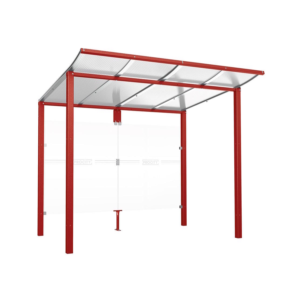 Station bus Modulo RAL3004 - 2500 mm - Sans bardage latéral - Scellement direct - PROCITY - 529674.3004