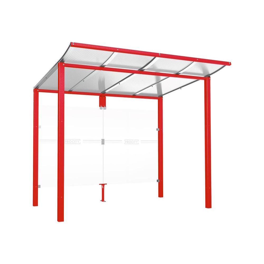 Station bus Modulo RAL3020 - 2500 mm - Sans bardage latéral - Scellement direct - PROCITY - 529674.3020