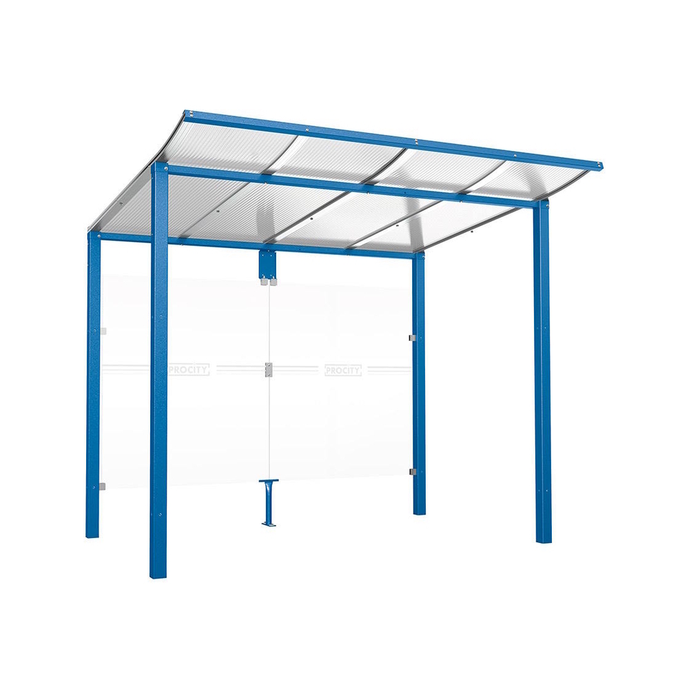Station bus Modulo RAL5010 - 2500 mm - Sans bardage latéral - Scellement direct - PROCITY - 529674.5010