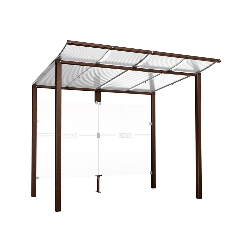 Station bus Modulo RAL8017 - 2500 mm - Sans bardage latéral - Scellement direct - PROCITY - 529674.8017