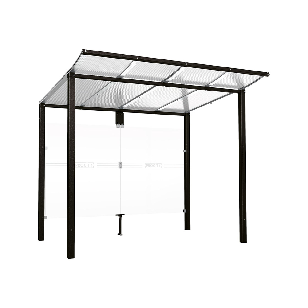 Station bus Modulo RAL9005 - 2500 mm - Sans bardage latéral - Scellement direct - PROCITY - 529674.9005