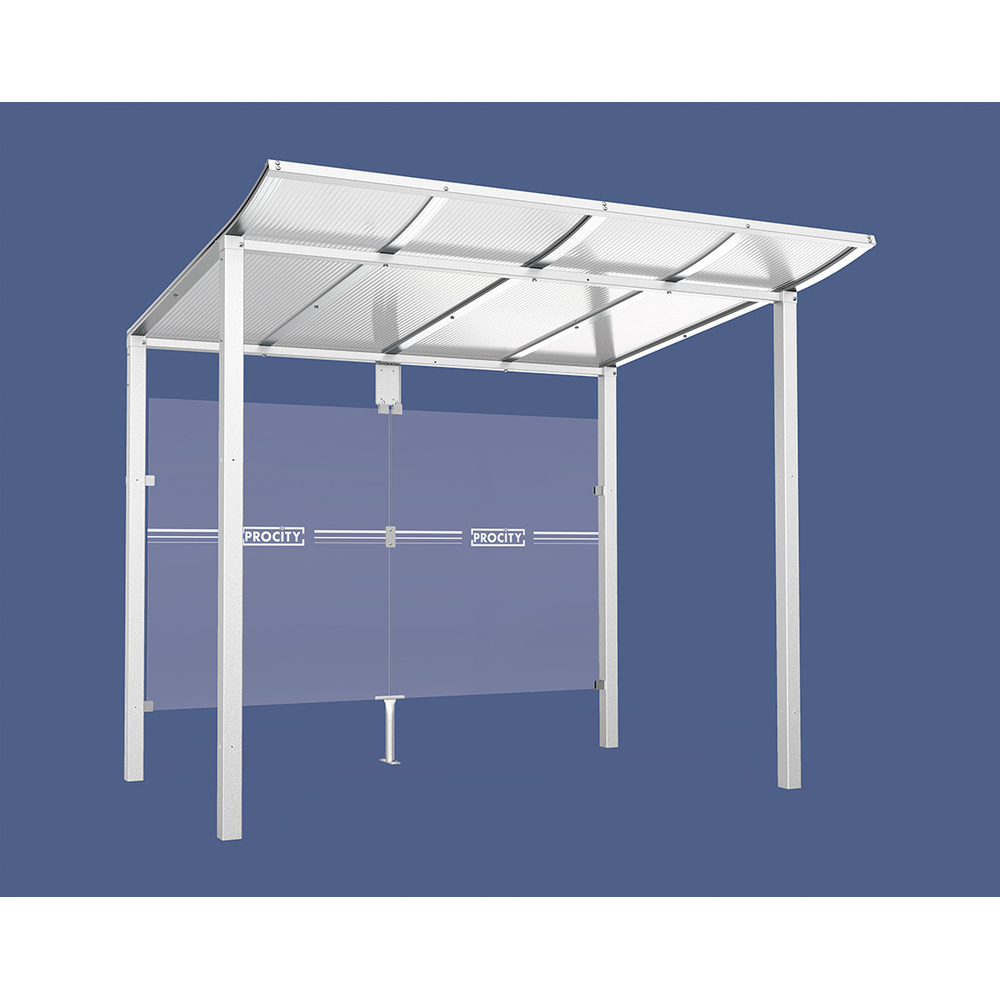 Station bus Modulo RAL9010 - 2500 mm - Sans bardage latéral - Scellement direct - PROCITY - 529674.9010