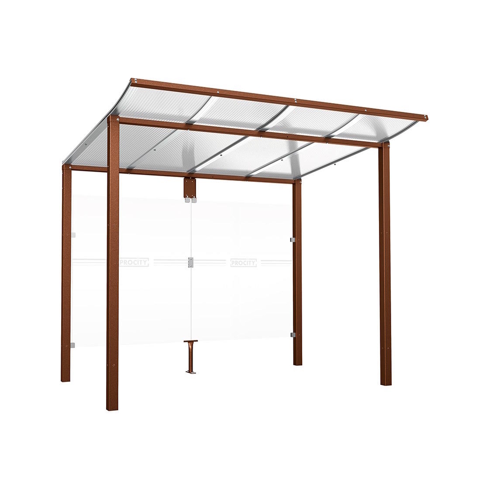 Station bus Modulo Aspect Corten - 2500 mm - Sans bardage latéral - Scellement direct - PROCITY - 529674.S025