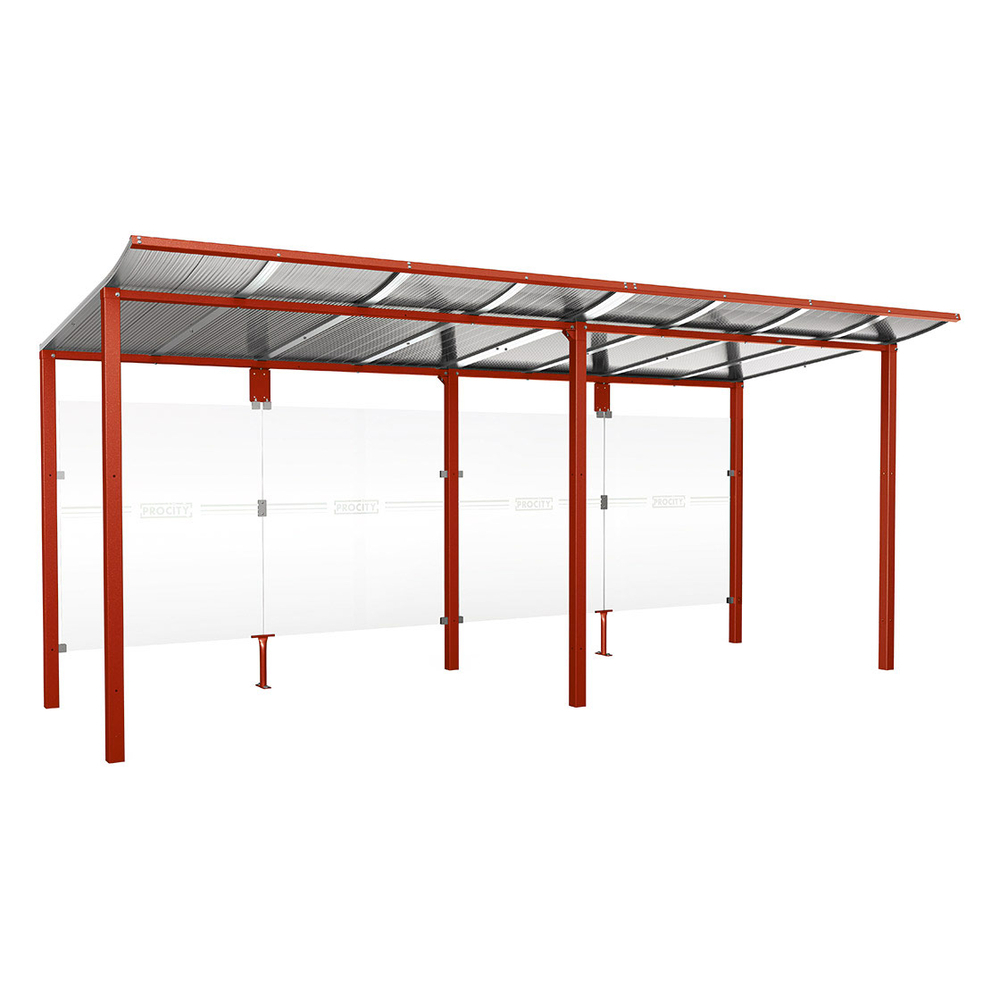 Station bus Modulo RAL3004 - 5000 mm - Sans bardage latéral - Scellement direct - PROCITY - 529675.3004
