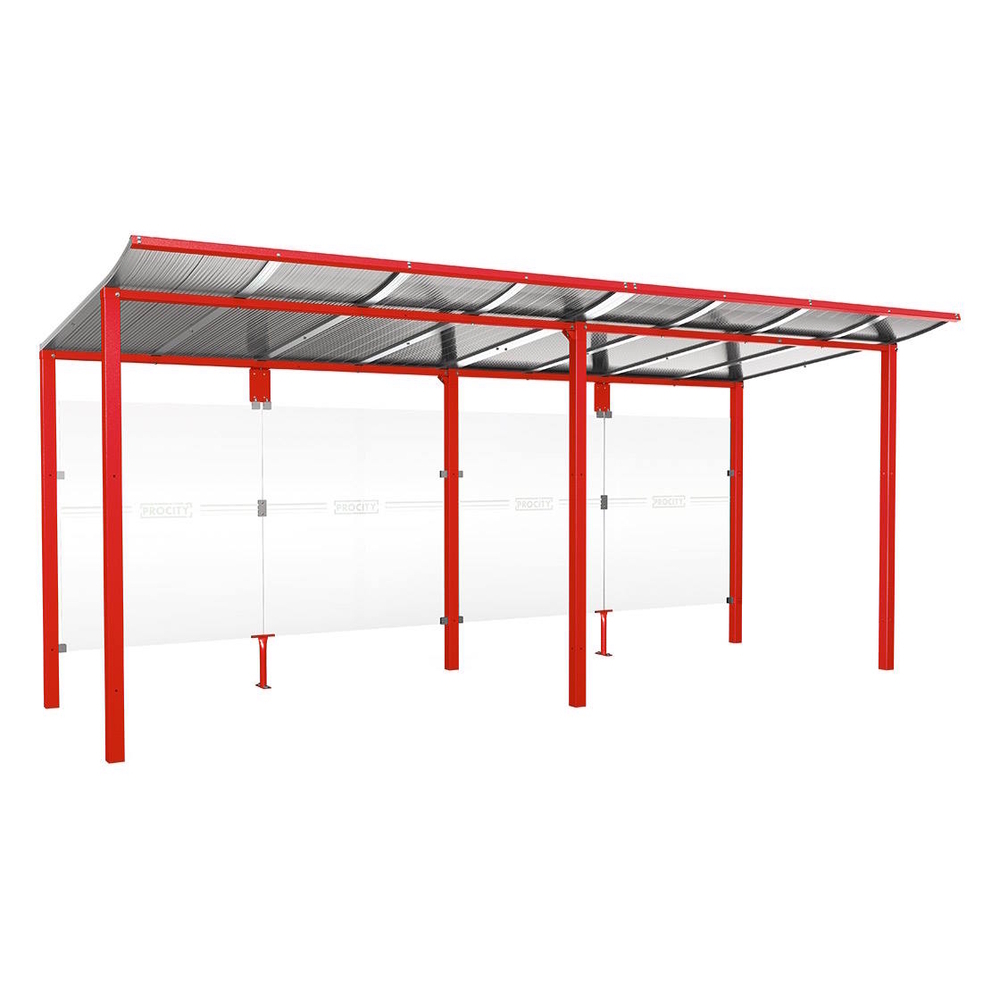 Station bus Modulo RAL3020 - 5000 mm - Sans bardage latéral - Scellement direct - PROCITY - 529675.3020