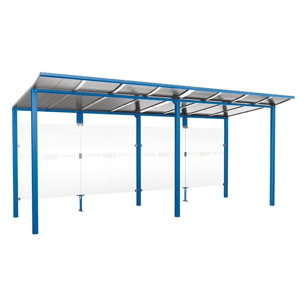 Station bus Modulo RAL5010 - 5000 mm - Sans bardage latéral - Scellement direct - PROCITY - 529675.5010