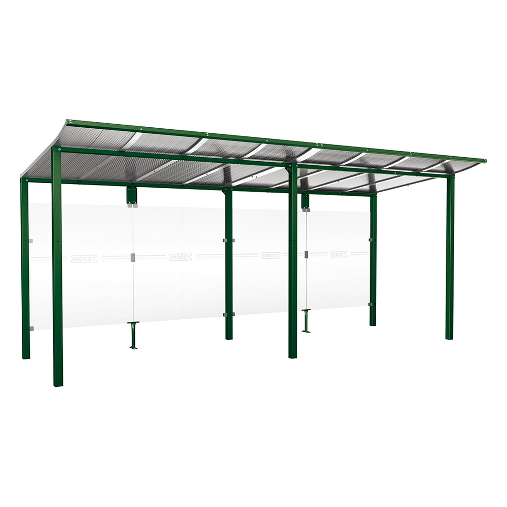 Station bus Modulo RAL6005 - 5000 mm - Sans bardage latéral - Scellement direct - PROCITY - 529675.6005