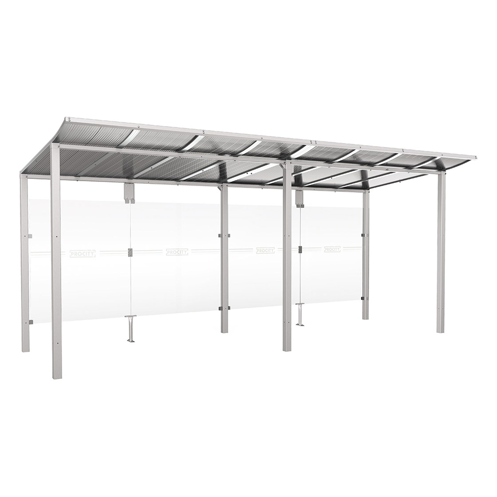Station bus Modulo RAL7044 - 5000 mm - Sans bardage latéral - Scellement direct - PROCITY - 529675.7044