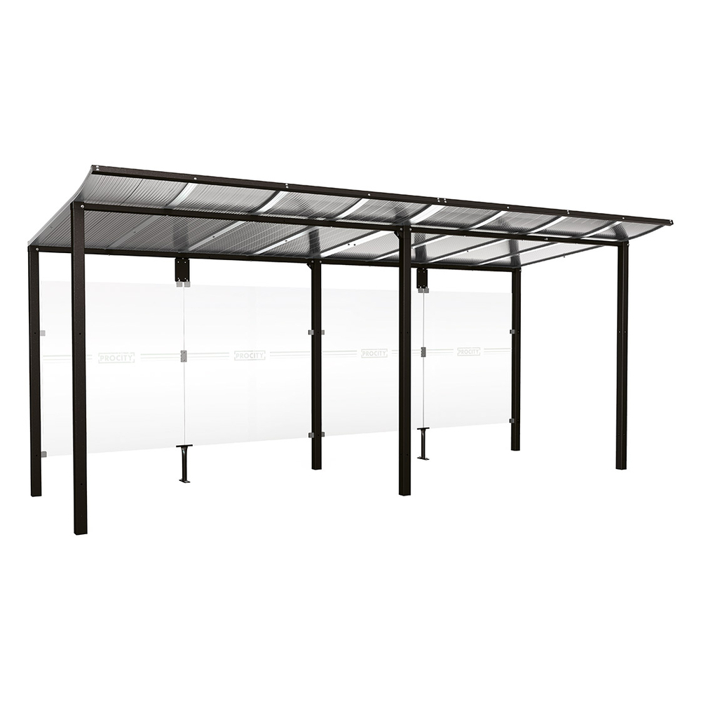 Station bus Modulo RAL9005 - 5000 mm - Sans bardage latéral - Scellement direct - PROCITY - 529675.9005