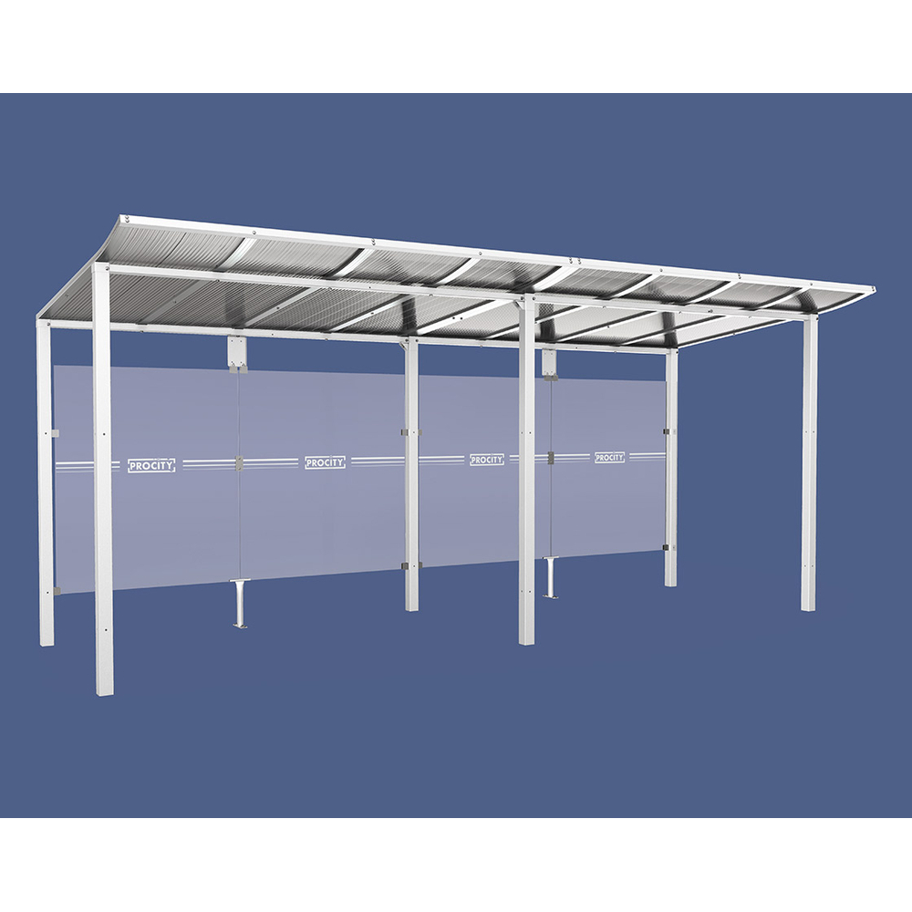 Station bus Modulo RAL9010 - 5000 mm - Sans bardage latéral - Scellement direct - PROCITY - 529675.9010