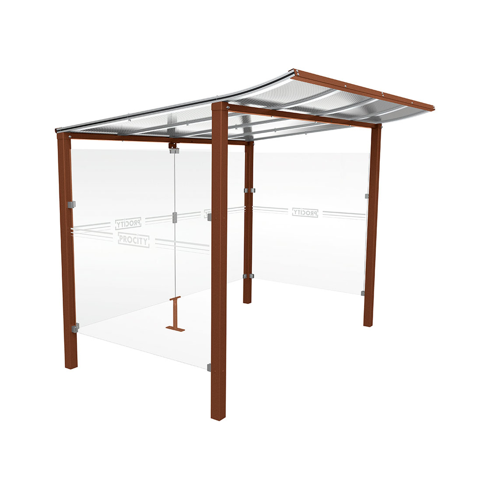 Abri caisse Modulo Aspect Corten - 2500 mm - Scellement direct - PROCITY - 529771.S025