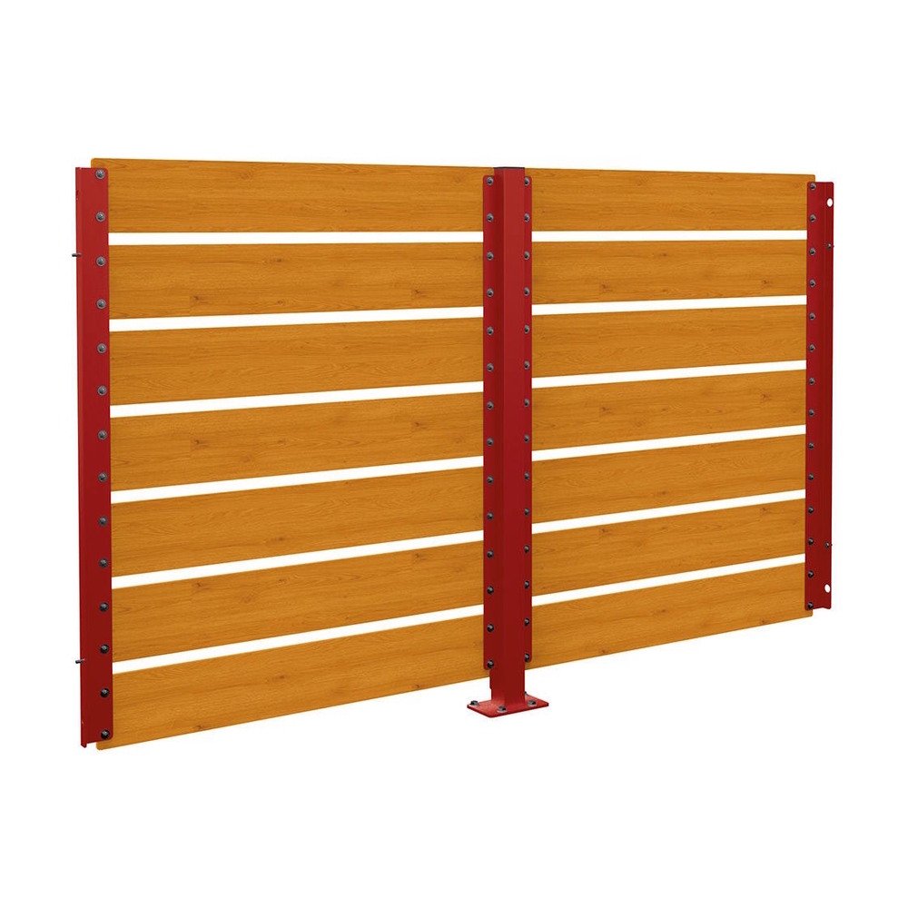 Bardage de retour avant 2500mm pour abri conteneurs Modulo RAL3004 - Stratifié chêne clair - 2500 mm - Scellement direct - PROCITY - 529788.3004.CHEC