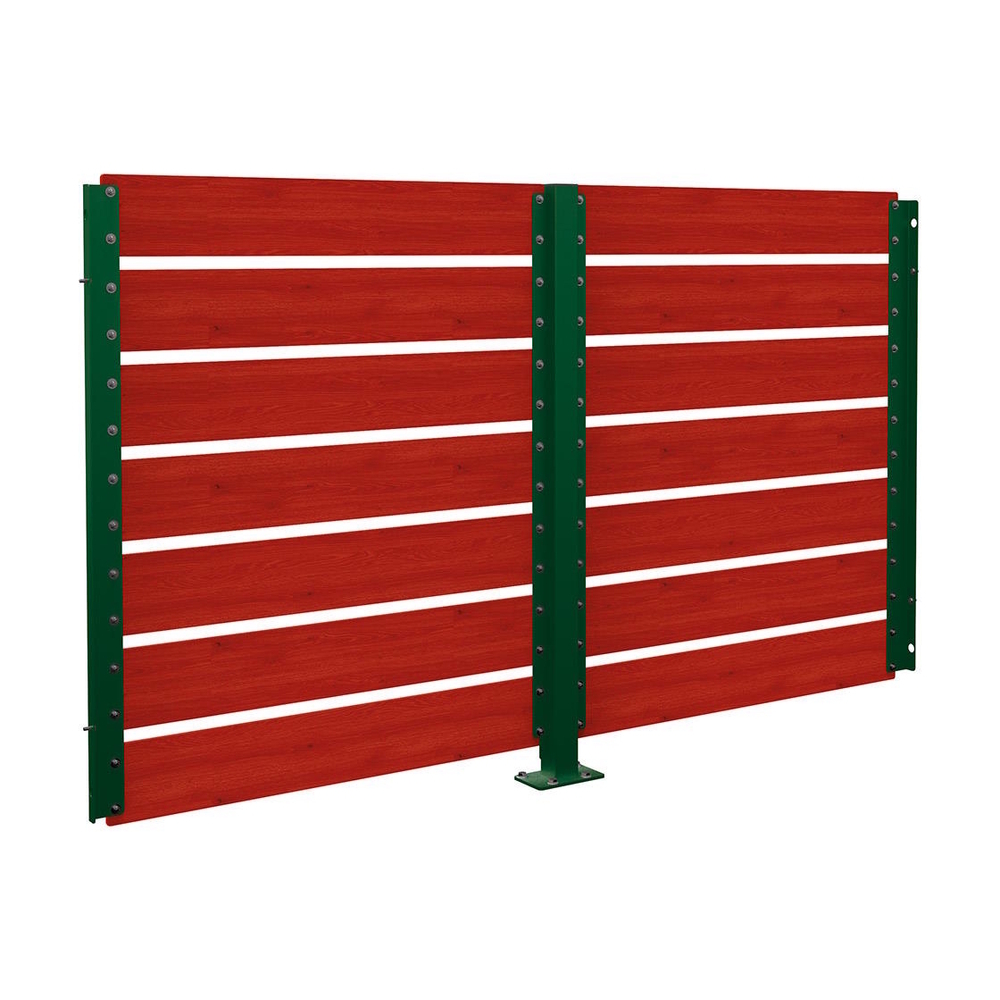 Bardage de retour avant 2500mm pour abri conteneurs Modulo RAL6005 - Stratifié acajou - 2500 mm - Scellement direct - PROCITY - 529788.6005.ACAJ