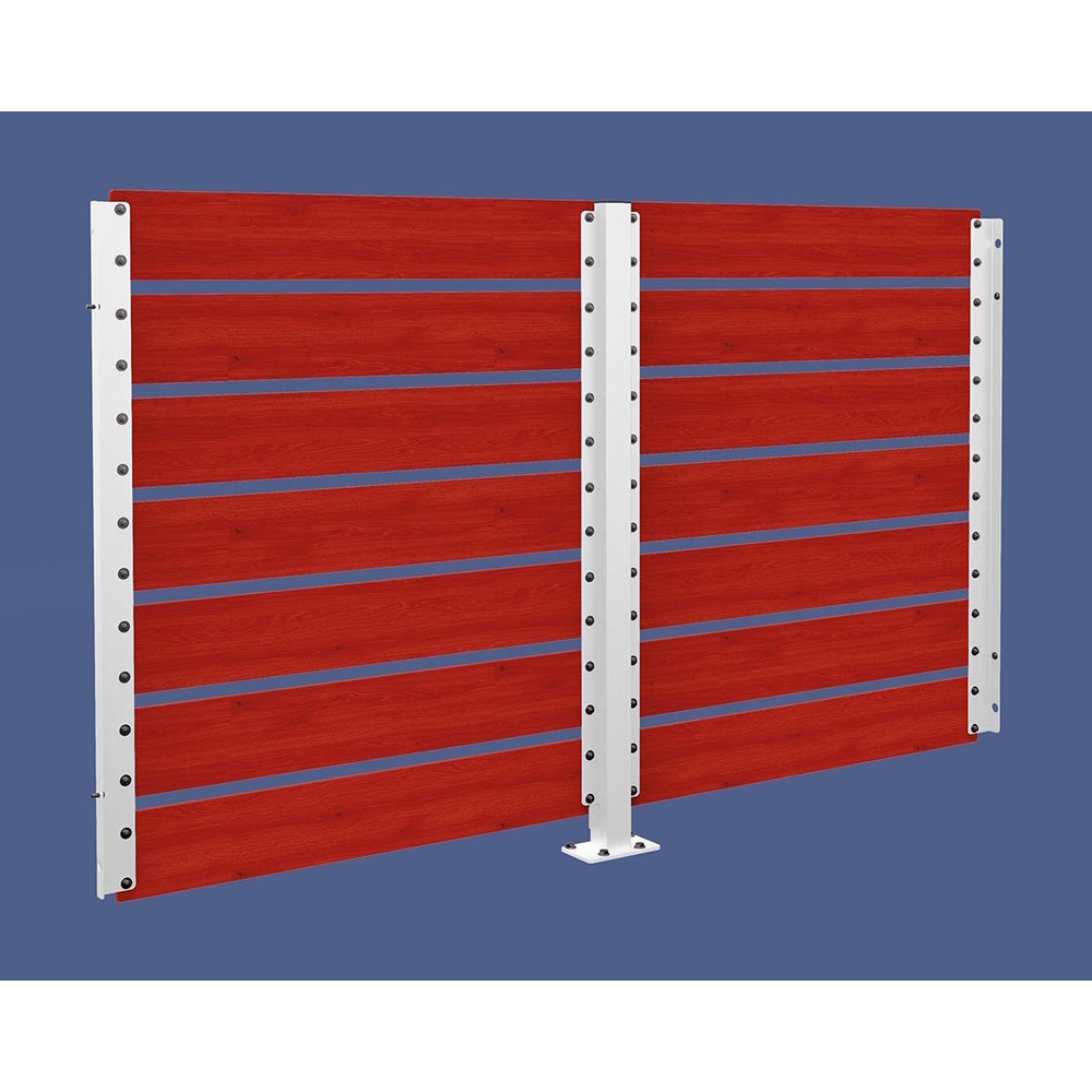 Bardage de retour avant 2500mm pour abri conteneurs Modulo RAL9010 - Stratifié acajou - 2500 mm - Scellement direct - PROCITY - 529788.9010.ACAJ