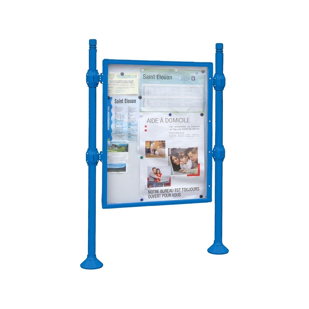 Panneau-vitrines d'information City RAL5010 - 1600x1200 - Module initial - Simple face - Sans bandeau-titre - PROCITY - 532100.5010