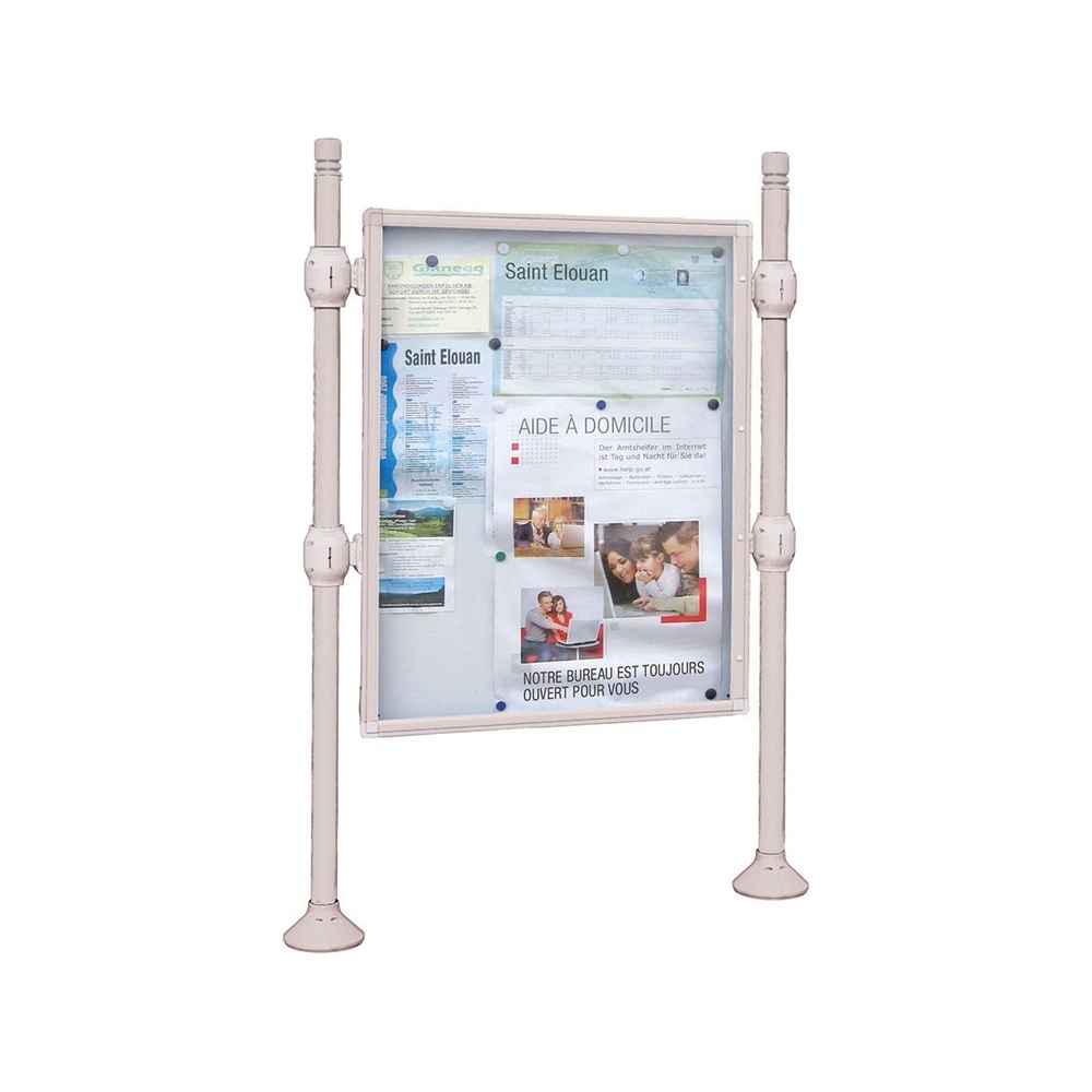 Panneau-vitrines d'information City RAL7044 - 1600x1200 - Module initial - Simple face - Sans bandeau-titre - PROCITY - 532100.7044