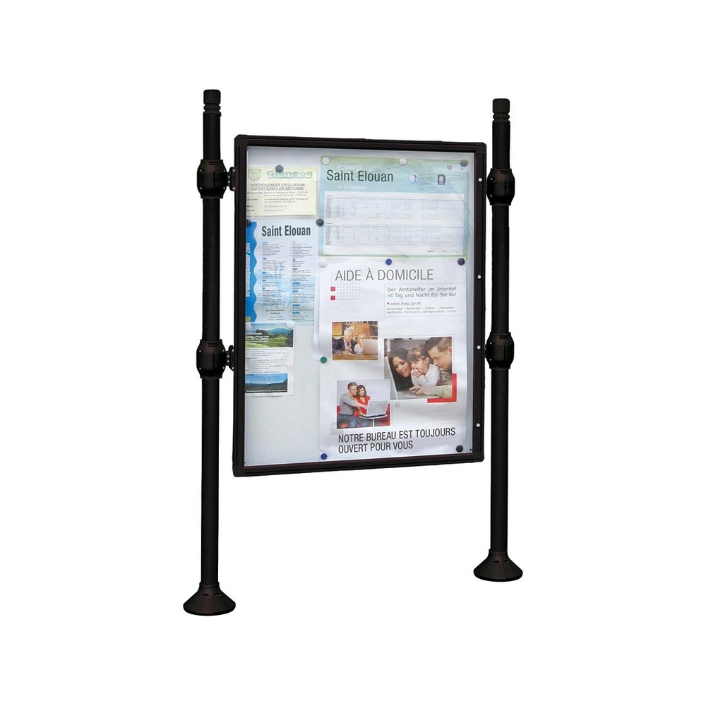 Panneau-vitrines d'information City RAL9005 - 1600x1200 - Module initial - Simple face - Sans bandeau-titre - PROCITY - 532100.9005