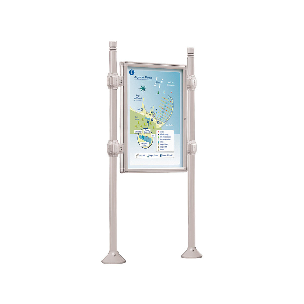 Panneau-vitrines d'information City RAL7044 - 1200x800 - Module initial - Double face - Sans bandeau-titre - PROCITY - 540100.7044