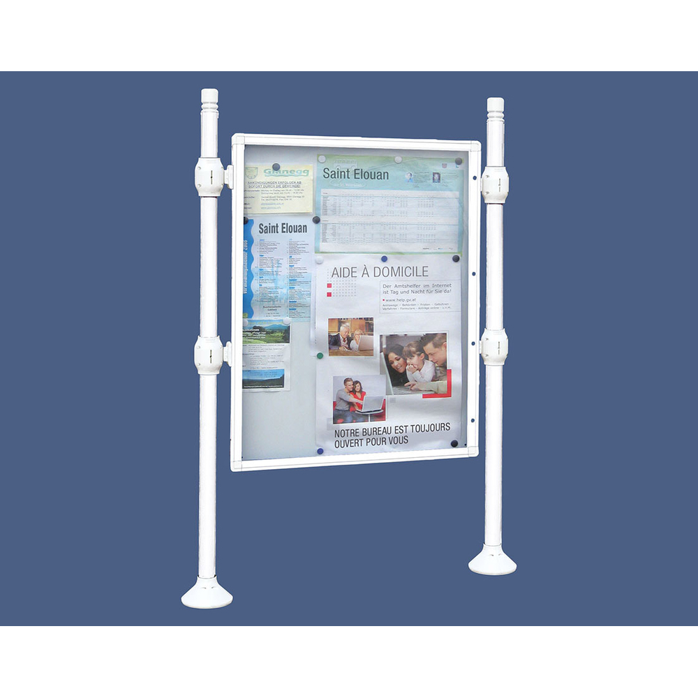 Panneau-vitrines d'information City RAL9010 - 1600x1200 - Module initial - Double face - Sans bandeau-titre - PROCITY - 560100.9010