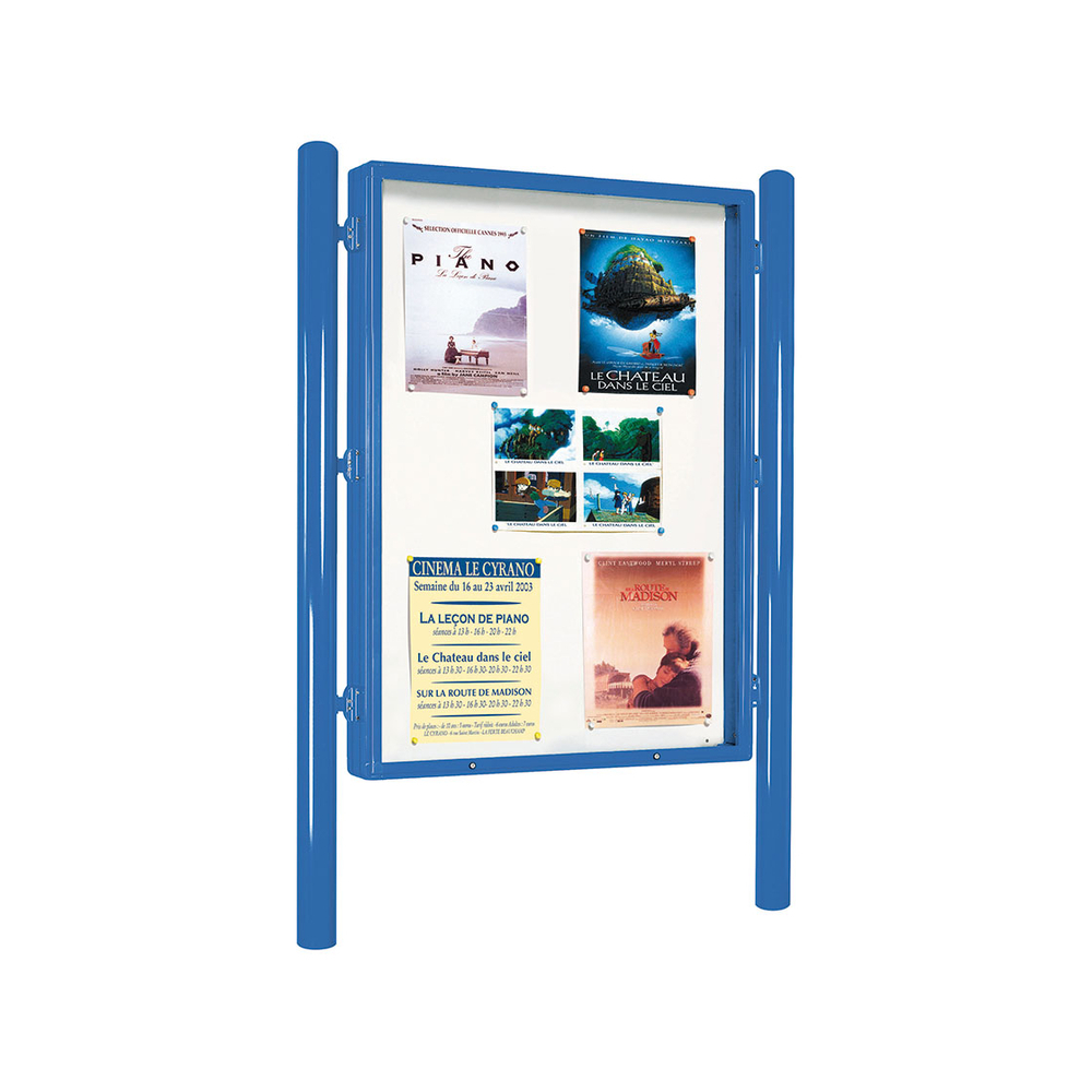 Panneau-vitrine Carrefour RAL5010 - Double face - 1700x1255mm - PROCITY - 572100.5010